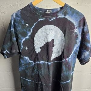 Vintage Men’s Large Wolf Moon Tye Dye Short Sleeve T Shirt